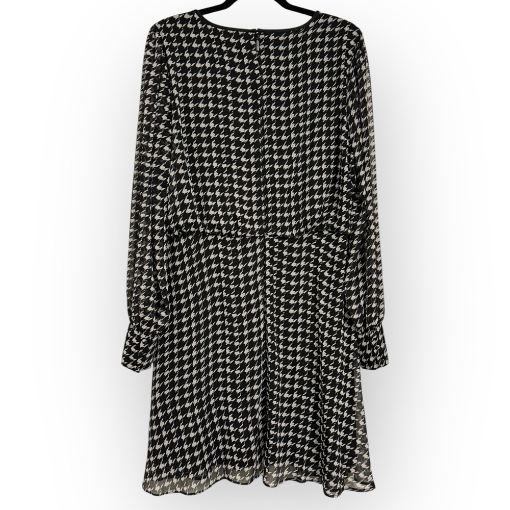 KARL LAGERFELD PARIS Houndstooth Belted Fit & Flare Dress, Size 14 - Picture 10 of 16